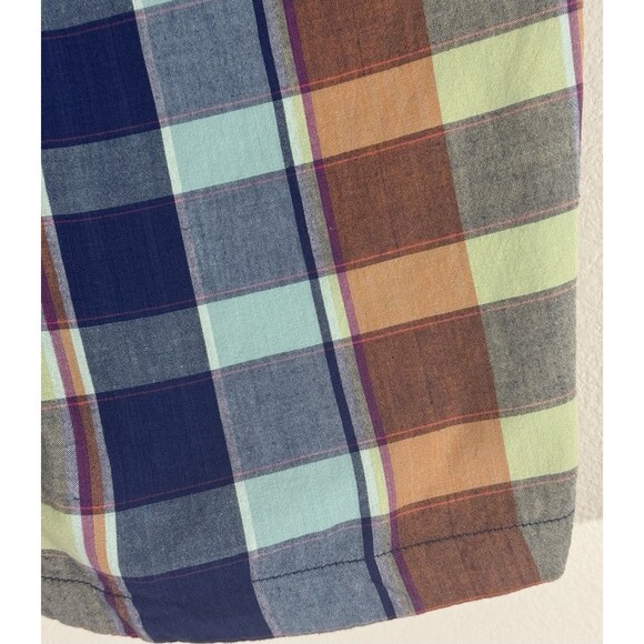 CREMIEUX Mens Bermuda Shorts Reversible Madras / Blue Chambray - Picture 12 of 16